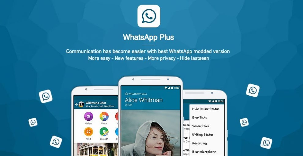 تحميل الواتساب الازرق بلس اخفاء الظهور WhatsApp Plus APK